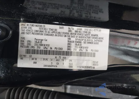 2016 Ford Focus St из США, поврежденный, VIN 1FADP3L92GL347658